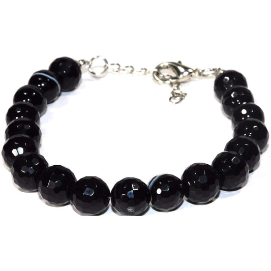 Black Agate Yoga/Meditation Bracelet In Silver ToneBraceletsMind. Body. Soul.