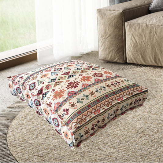 Captivating Tribal Design Meditation Floor Cushion - On The Floor Cushion - Meditation Cushion