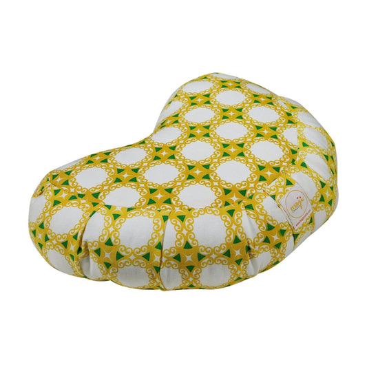 Half Moon - Zafu - Yoga - Meditation Pillow - Cushion For Meditation - Bolster - Yellow Green Tile