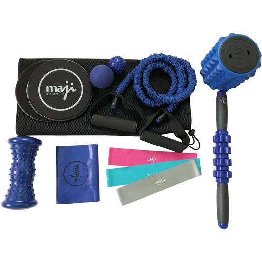 - Resistance Bands - Exercise Tubes -  Trigger Point Ball - Roller Stick - Foot Massager - Mini Foam Roller - Maji Sports - Fitness & Muscle Recovery Bundle - Fitness Equipment 