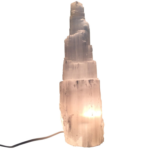 Selenite Crystal Healing Stone Skyscraper LampDecorMind. Body. Soul.